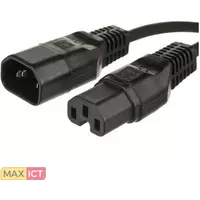 MicroConnect Microconnect 3m, C14 - C15. Lengte snoer: 3 m, Aansluiting 1: C14 stekker, Aansluiting 2: C13 stekker