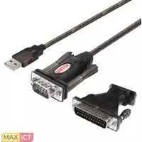 Just Mobile UNITEK Y-105A. Aansluiting 1: USB v. 1.1., Aansluiting 2: DB9F/DB25M, Lengte snoer: 1,5 m. Kleur van het product: Zwart