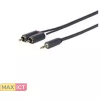 VivoLink PROMJRCA12 12m 3.5mm 2 x RCA Zwart audio kabel