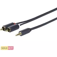 VivoLink PROMJRCA15 15m 3.5mm 2 x RCA Zwart audio kabel