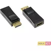 Good Connections Alcasa HDMI - DisplayPort F/M. Aansluiting 1: DisplayPort, Aansluiting 2: HDMI, Contact geleider materiaal: Goud. Kleur van het product: Zwart