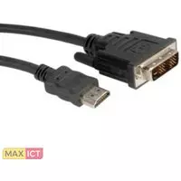 Roline ROLINE Monitorkabel DVI (18+1) - HDMI, M/M 3,0m. Lengte snoer: 3 m, Aansluiting 1: DVI-D, Aansluiting 2: HDMI