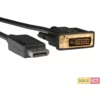 Roline ROLINE DisplayPort Kabel DP Male - DVI Male (24+1), LSOH 5,0m. Lengte snoer: 5 m, Aansluiting 1: DisplayPort, Aansluiting 2: DVI. Aantal per verpakking: 1 stuk(s)