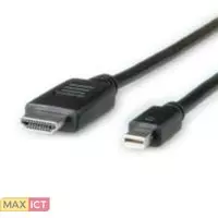 Roline ROLINE 11.04.5793. Lengte snoer: 4,5 m, Aansluiting 1: Mini DisplayPort, Aansluiting 1 type: Mannelijk. Lengte: 4,5 mm