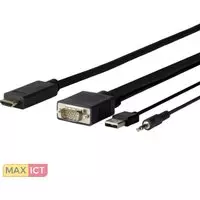 VivoLink Pro VGA + Audio to HDMI 3M 3m HDMI VGA (D-Sub) + 3.5mm + USB A Zwart