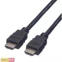 Roline Value Monitorkabel HDMI High Speed, M/M 1,0m. Lengte snoer: 1 m, Aansluiting 1: HDMI Type A (Standaard), Aansluiting 2: HDMI Type A (Standaard), Kleur van het product: Zwart