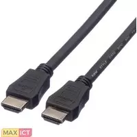 Roline Value HDMI High Speed Cable met Ethernet M-M, LSOH 7,5m. Lengte snoer: 7,5 m, Aansluiting 1: HDMI Type A (Standaard), Aansluiting 1 type: Mannelijk, Aansluiting 2: HDMI Type