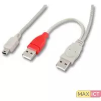 EFB Elektronik USB B mini - 2x USB A, 1m. Lengte snoer: 1 m, Aansluiting 1: Mini-USB B, Aansluiting 2: 2 x USB A, USB-versie: USB 2.0, Geslacht connector: Mannelijk/Mannelijk