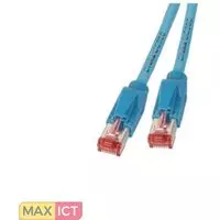 EFB Elektronik K8054.1,5. Snoerlengte: 1,5 m, Kabel standaard: Cat6a, Kabelafscherming: S/FTP (S-STP), Aansluiting 1: RJ-45, Aansluiting 2: RJ-45, Contact geleider materiaal: Goud,