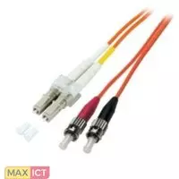 EFB Elektronik O0321.1. Snoerlengte: 1 m, Type glasvezel: OM2, Aansluiting 1: LC, Aansluiting 2: ST, Kern diameter: 50 µm, Full duplex
