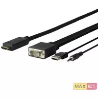 VivoLink Pro VGA + Audio to HDMI 5M 5m HDMI VGA (D-Sub) + 3.5mm + USB A Zwart