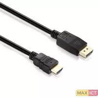 Helos 118877 2m DisplayPort HDMI Zwart video kabel adapter
