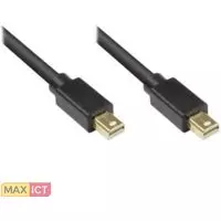 Good Connections Alcasa 4830-030S. Lengte snoer: 3 m, Aansluiting 1: Mini DisplayPort, Aansluiting 2: Mini DisplayPort. Diameter van de kabel: 5 mm