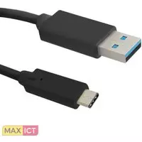 Qoltec 1.8m USB 3.1 C / USB 3.0 A 1.8m USB C USB A Mannelijk Mannelijk Zwart USB-kabel