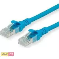 Roline ROLINE 21152540. Snoerlengte: 0,5 m, Kabel standaard: Cat6, Kabelafscherming: U/UTP (UTP), Aansluiting 1: RJ-45, Aansluiting 2: RJ-45, Contact geleider materiaal: Goud