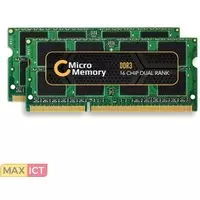 MicroMemory 8GB DDR3 1066MHz SO-DIMM. Component voor: Notebook, Intern geheugen: 8 GB, Geheugenlayout (modules x formaat): 2 x 4 GB, Intern geheugentype: DDR3, Kloksnelheid geheuge