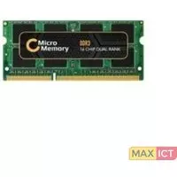 MicroMemory 4GB DDR3 1066MHz SO-DIMM. Component voor: Notebook, Intern geheugen: 4 GB, Geheugenlayout (modules x formaat): 1 x 4 GB, Intern geheugentype: DDR3, Kloksnelheid geheuge
