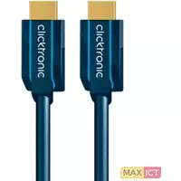 Clicktronic ClickTronic 0.5m High Speed HDMI. Lengte snoer: 0,5 m, Aansluiting 1: HDMI Type A (Standaard), Aansluiting 2: HDMI Type A (Standaard), Contact geleider materiaal: Goud,