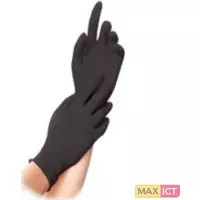 HYGOSTAR nitril handschoen 'DARK', XL, zwart, poedervrij