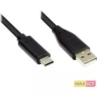 USB-C naar USB-A kabel - USB2.0 - tot 2A / zwart - 1,8 meter