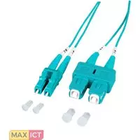 EFB Elektronik O0314.1-1.2. Snoerlengte: 1 m, Type glasvezel: OM3, Aansluiting 1: 2x SC, Aansluiting 2: 2x LC, Kern diameter: 50 µm, Full duplex