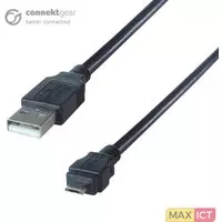 CONNEkT Gear 26-2923 USB-kabel 2 m USB 2.0 USB A Micro-USB B Zwart