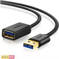 UGREEN USB-A Male naar USB-A Female Verleng Kabel 2 Meter Zwart
