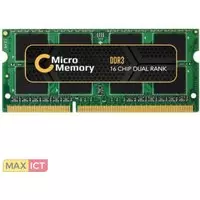 MicroMemory CoreParts MMKN005-8GB. Component voor: Notebook, Intern geheugen: 8 GB, Geheugenlayout (modules x formaat): 1 x 8 GB, Intern geheugentype: DDR3, Kloksnelheid geheugen:
