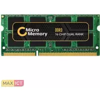 MicroMemory CoreParts MMKN080-8GB. Component voor: Notebook, Intern geheugen: 8 GB, Geheugenlayout (modules x formaat): 1 x 8 GB, Intern geheugentype: DDR3, Kloksnelheid geheugen: