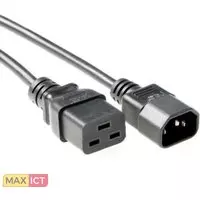 MicroConnect Microconnect PE0191405. Lengte snoer: 0,5 m, Aansluiting 1: C19 stekker, Aansluiting 2: C14 stekker, Soort kabel: H05VV-F. Ingangsspanning: 250 V, Stroom: 10 A