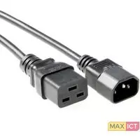 MicroConnect Microconnect PE0191420. Lengte snoer: 2 m, Aansluiting 1: C19 stekker, Aansluiting 2: C14 stekker, Soort kabel: H05VV-F. Ingangsspanning: 250 V, Stroom: 10 A