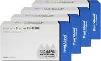 PrintAbout huismerk Toner TN-421 4-kleuren Voordeelbundel geschikt voor Brother