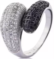 Schitterende Zilveren Abstracte Ring | Dames ring | 925 Zilver | 17,25 mm. Maat 54 | Jonline