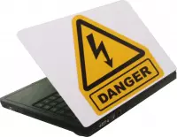 Tom Laptop Sticker Danger Wit/geel