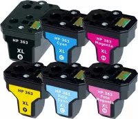 Geschikt voor HP 363 / 363XL inktcartridges - Multipack 6 Kleuren - Geschikt HP Photosmart 3110, 3210, 3310, C5180, C6180, C6280, C7280, C8180, D7160, D7463 - Inktpatronen - inkt