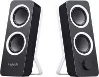 pc speakers - Logitech Z200 2,1 speakers with subwoofer, surround sound, 10 watts peak power, 2x 3,5mm inputs, volume control, EU plug, PC / TV / phone / tablet - Midnight Black /