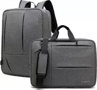 Coolbell Laptoptas 2-in-1 voor 17.3 inch laptop - laptop rugtas / laptop schoudertas – grijs 2