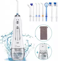 Waterflosser elektrisch met 8 sproeiers | Monddouche USB-oplaadbaar met 5 standen | Geschikt voor gevoelig tandvlees | Mondreiniging draadloos | Lange batterijduur