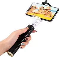 Selfie stick zwart monopod met ingebouwde shutter / afdrukknop voor de Smartphone (iPhone / Samsung / HTC / Nokia / Universeel)
