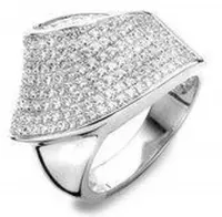 Velini jewels -R6801W-52 -Ring -925 Zilver gerodineerd -Cubic Zirkonia