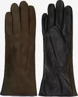 Sissy-Boy - Donkergroene handschoenen leer/suede - M