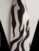 Stropdas wit/zwart Zebra, lengte 150 cm, breedte 7,5 (in de punt gemeten)