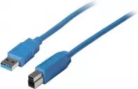 S-Conn 5m USB 3.0 A - USB 3.0 B USB-kabel USB 3.2 Gen 1 (3.1 Gen 1) USB A USB B Blauw