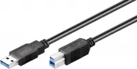 Alcasa USB A/USB B, 0.5 m USB-kabel 0,5 m USB 3.2 Gen 1 (3.1 Gen 1) Zwart