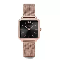 SJ WATCHES Avignon horloge dames rosegoud vierkant - horloges voor vrouwen 28.5mm - Vierkante horloge