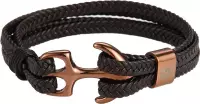 Leren armband anker dames heren bruin anchor Galeara design 185mm