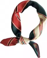 MINIIYOU® Elegant Stijlvol Dames hals sjaal | Rood - groen - crème print  | dames neksjaaltje | nek sjaaltje | Satijn Zijdezacht | Dames accessoires