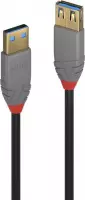 LINDY USB-kabel USB 3.2 Gen1 (USB 3.0 / USB 3.1 Gen1) USB-A stekker, USB-A bus 3.00 m Zwart