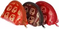 Make/up bag leath elephant ass. - 16x10x3 cm - Multicolour - India - Sarana - Fairtrade