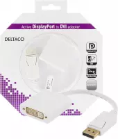DELTACO DP-DVI17-K - DisplayPort naar DVI-I Single Link-adapter, 10,8 Gb/s - wit